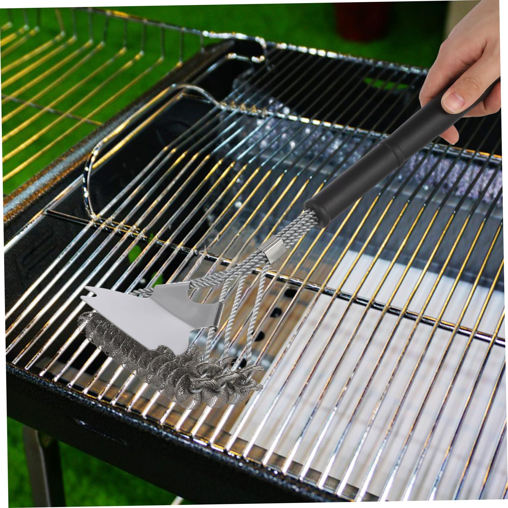 Abaodam 2pièces Lot de Brosses De Nettoyage pour Barbecue Brosse Métallique pour Barbecue Extérieur avec Têtes Différentes Et Poils Acier