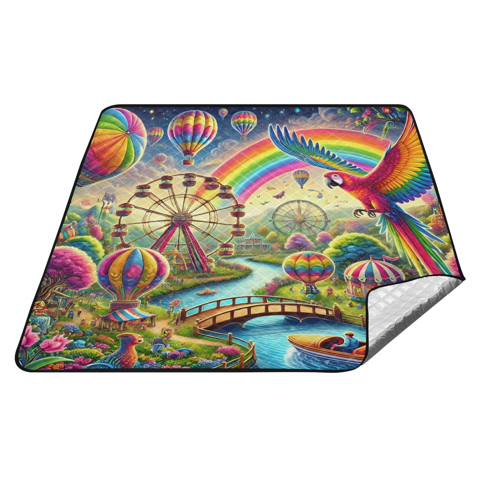 Grande couverture de pique-nique Fantasy Fairground en tissu Oxford durable et élégant