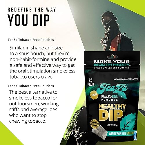 Vista 49 de Teaza Bolsas energéticas a base de hierbas, para masticar tabaco, alternativa sin nicotina, tabaco alternativo y inmersión saludable, sabor tropical