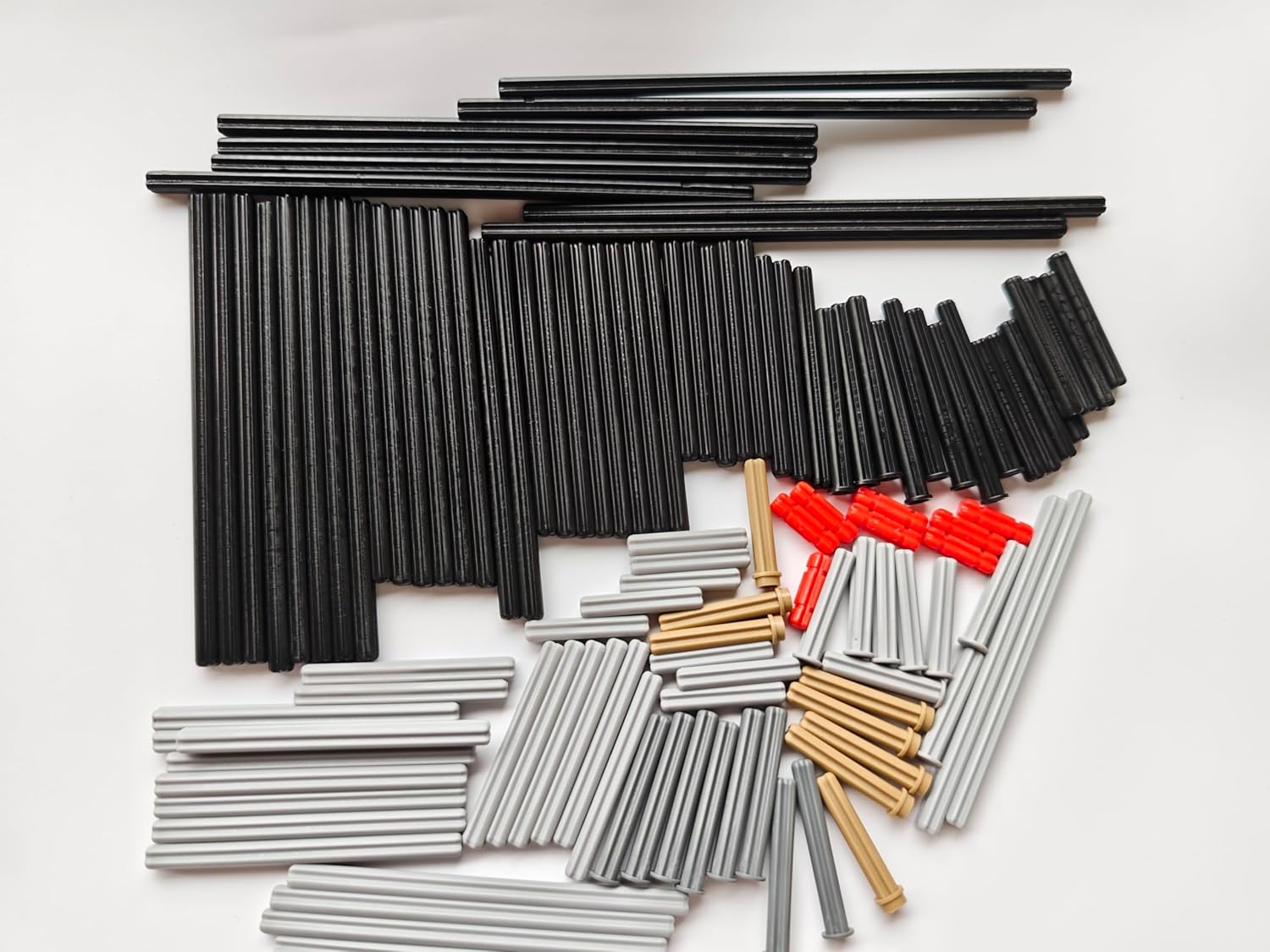 120Pcs Axle Rods Assortment Pack, 15 Size Classic Building Blocks Axle Connectors Building Blocks Accessories, Compatible with Lego Parts and Pieces