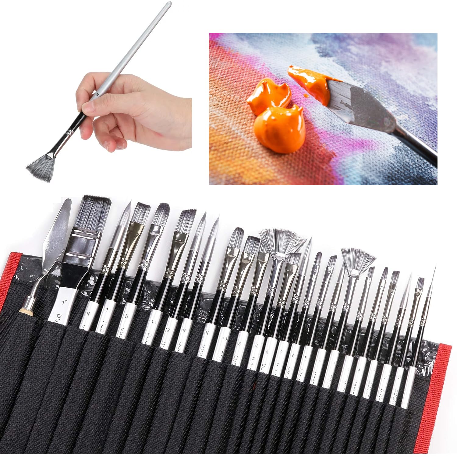 Hannah 24 Parça Siyah Çantalı Sanat Fırçası Seti