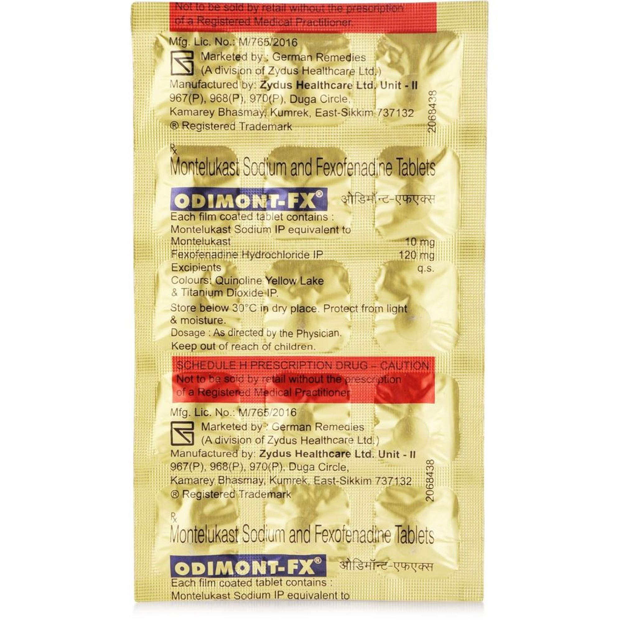 Odimont-FX - Strip of 15 Tablets