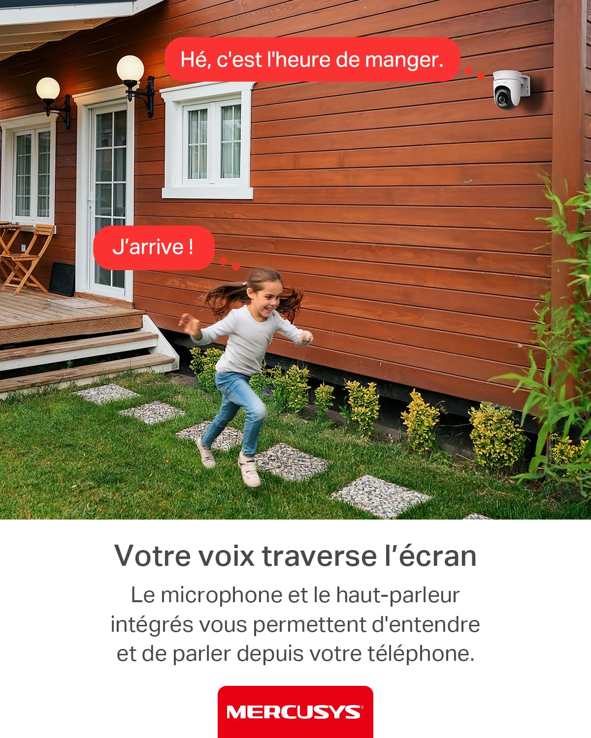 MERCUSYS Caméra de Surveillance WiFi extérieur 360° 2K 3MP, Vision Nocturne Couleur, Détection de Personne et Suivi de Mouvement, Étanche IP65, Alarme sonore Personnalisable, MC510