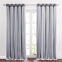 Vista 35 de PONY DANCE Cortinas para Sala de 84 Pulgadas de Largo - Cortinas con Capa Traslúcida, 52 Pulgadas de Ancho, Paneles para Tratamiento de Ventanas