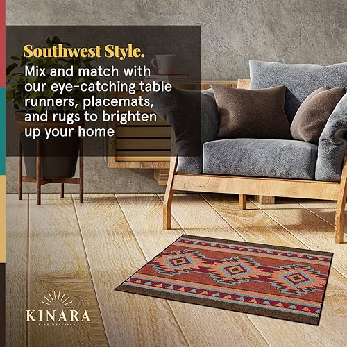 Miniatura 4 de Kinara Luna - Alfombra de área, diseño nativo americano del suroeste, patrón hermoso y único, tejido fino y material de calidad para uso diario,
