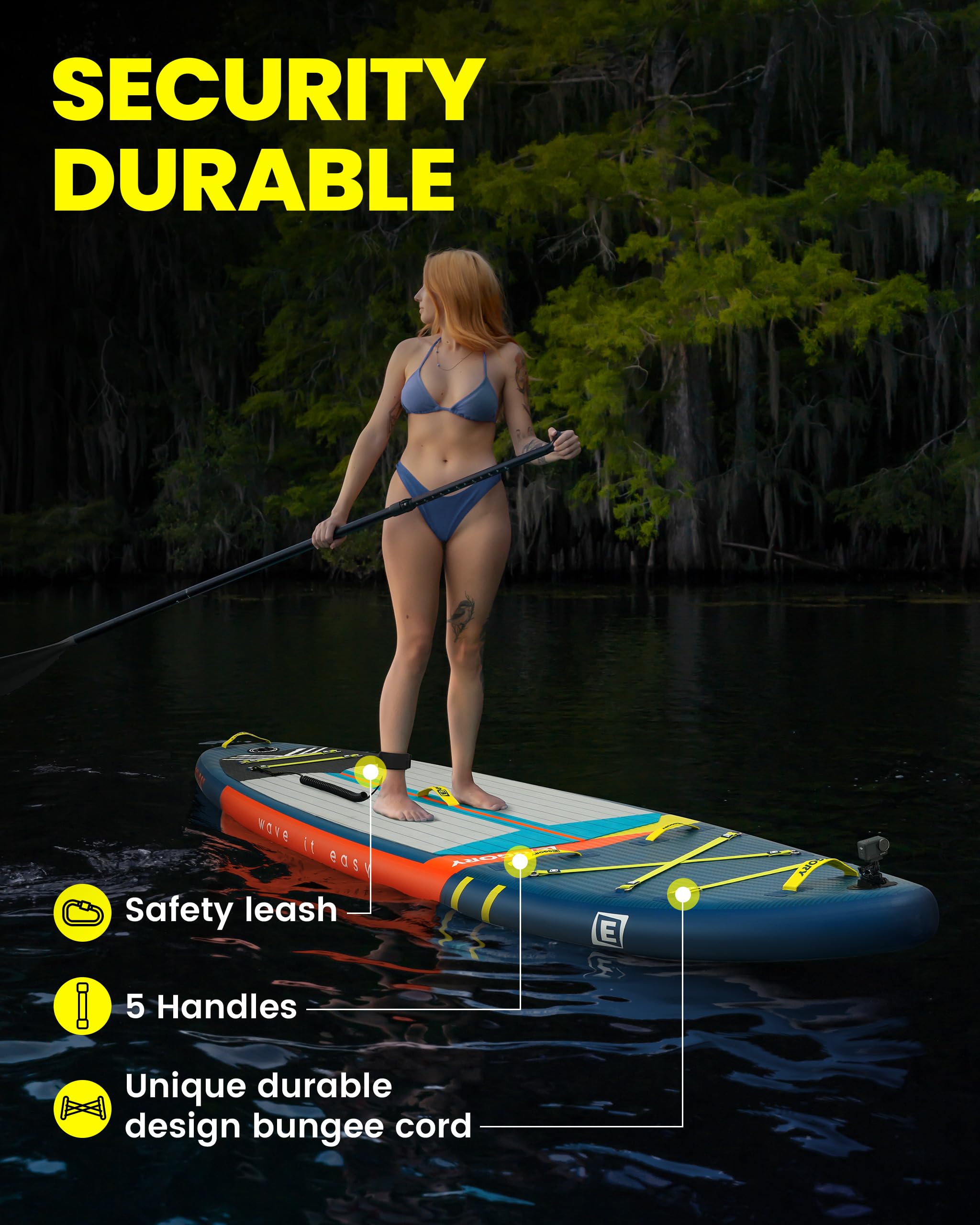 Paddle Gonflable EGGORY SUP - Planche Complète Avec Accessoires - Pompe, Pagaie, Sac - Capacité 355 Kg