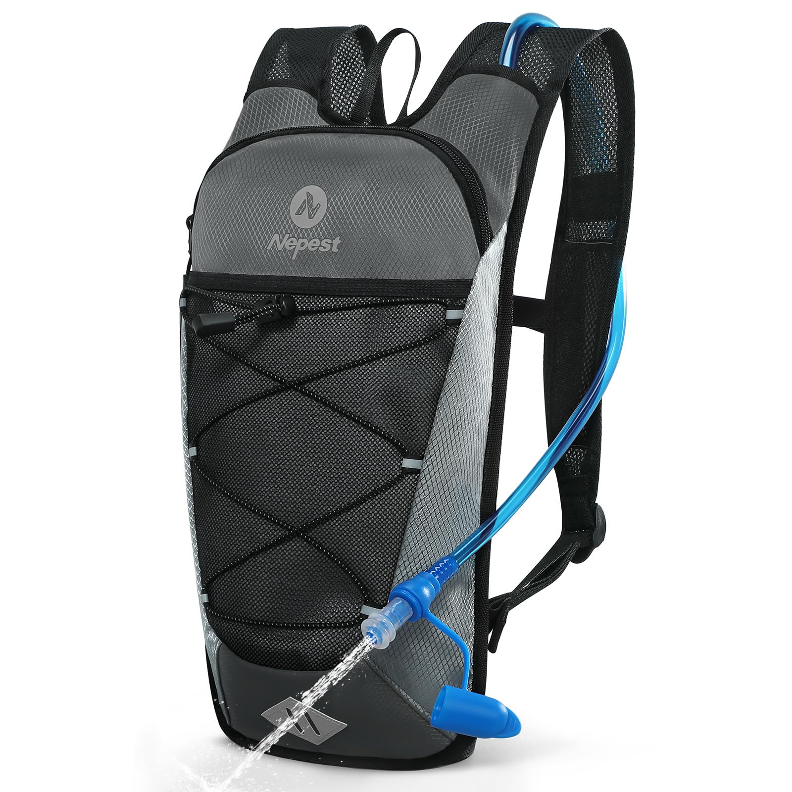 Nepest Hydration Backpack with 2L Water Bladder for Cycling, Water Backpack for Hiking Running, Lightweight Hydration Pack
