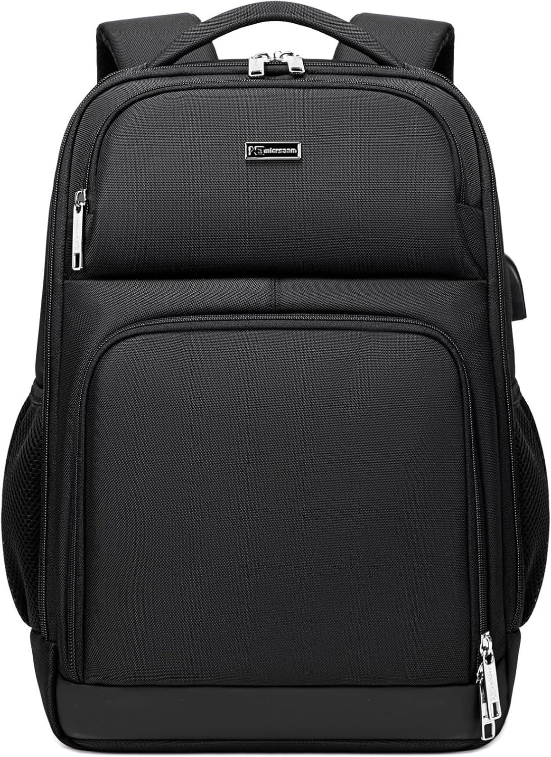 DUSLANG Travel Laptop Backpack, 17 Inch Work Large Computer College Business Bag for Men Women with USB Port and Trolley Sleeve, Black