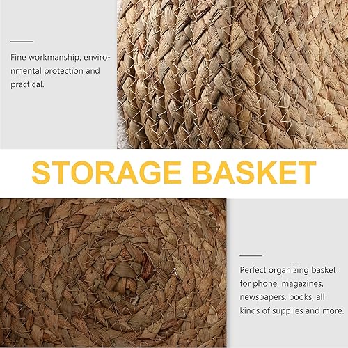 Miniatura 4 de NUOBESTY Cesta de almacenamiento tejida Soporte de almacenamiento para niños Contenedor tejido de juguete para bebé, papelera para ropa sucia, cesta