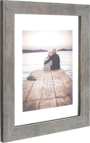 Miniatura 2 de Malden International Designs - Marco de fotos de vidrio flotante gris de 11 x 14 pulgadas para fotos de hasta 11 x 14 pulgadas, perfecto para un 8 x