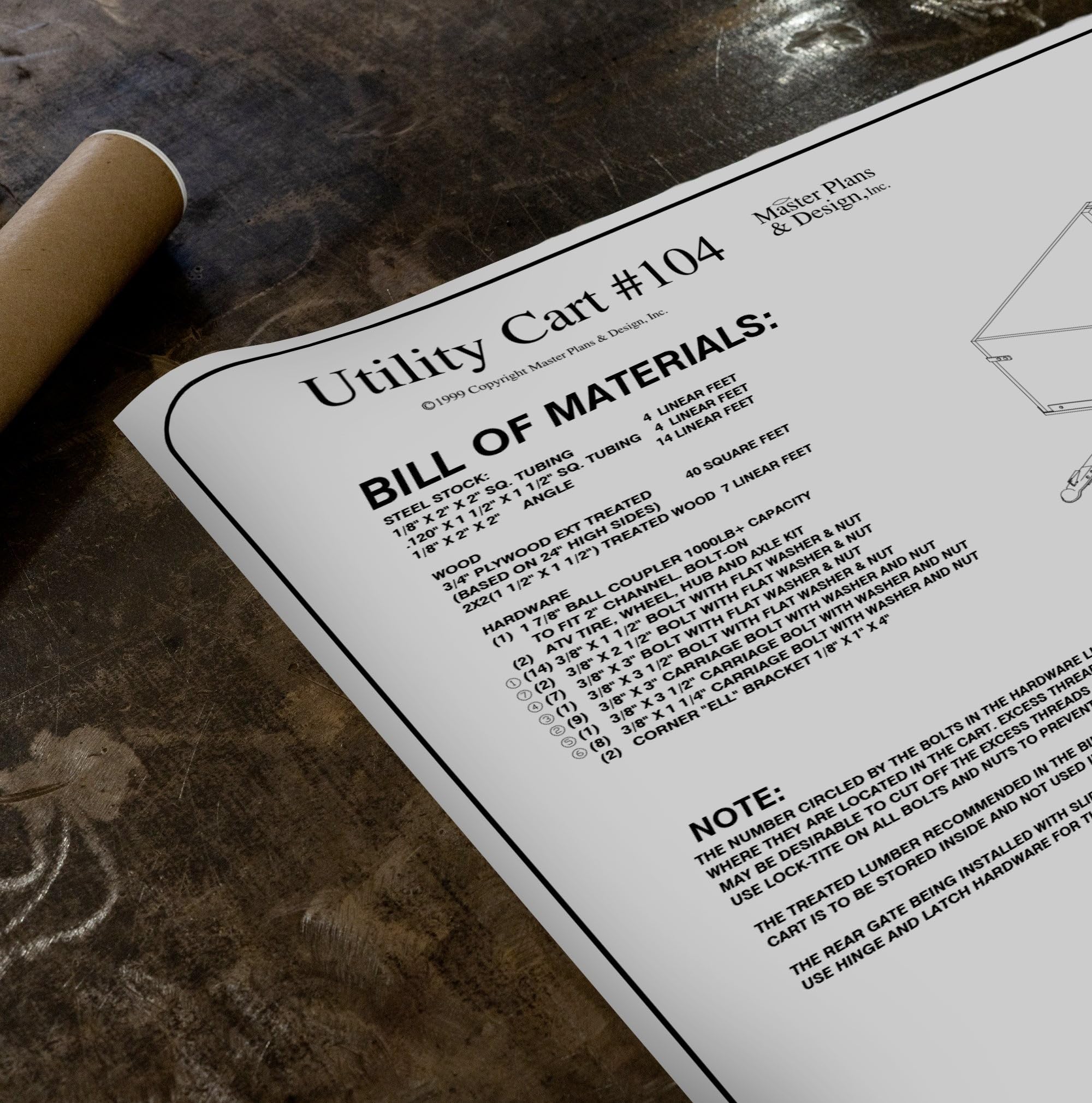 The Trailer Parts Outlet - 104-4'x3' Off Road Utility Cart Trailer- 8 How-to Steps w/Blueprint