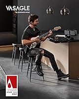 Vista 3 de VASAGLE EKHO Collection - Bar Stools Set of 2, Counter Height Bar Stools, Kitchen Counter Stools, Mid-Century Modern Backless Counter Stools, Negro