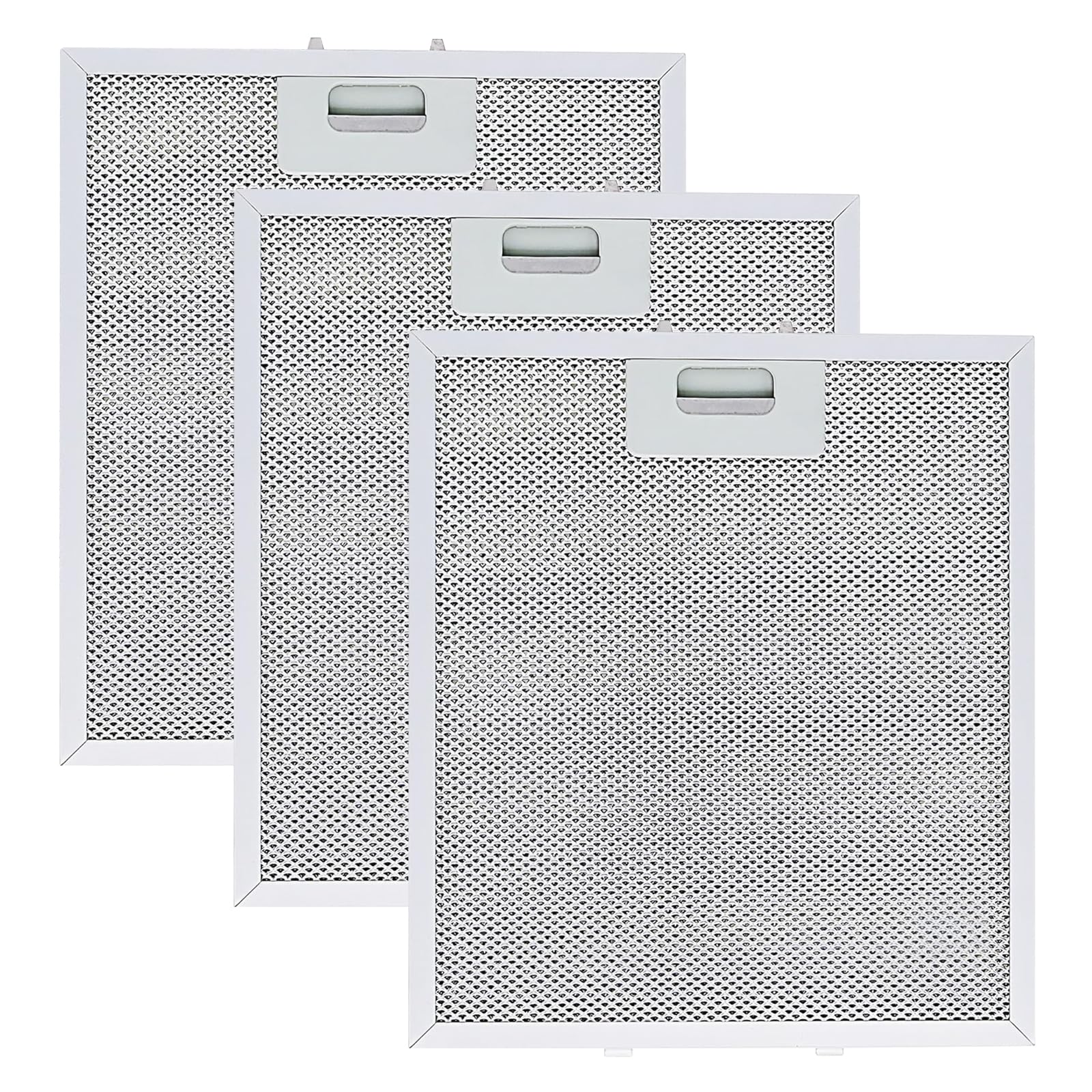 Heuiop Silver Cooker Hood Filter Replacement Kitchen Extractor Fan Filters Pack Of 2 Grease & Odour Cooker Hood Filter Replacement Compatible With Most Range Hoods (267 X 305 Mm)