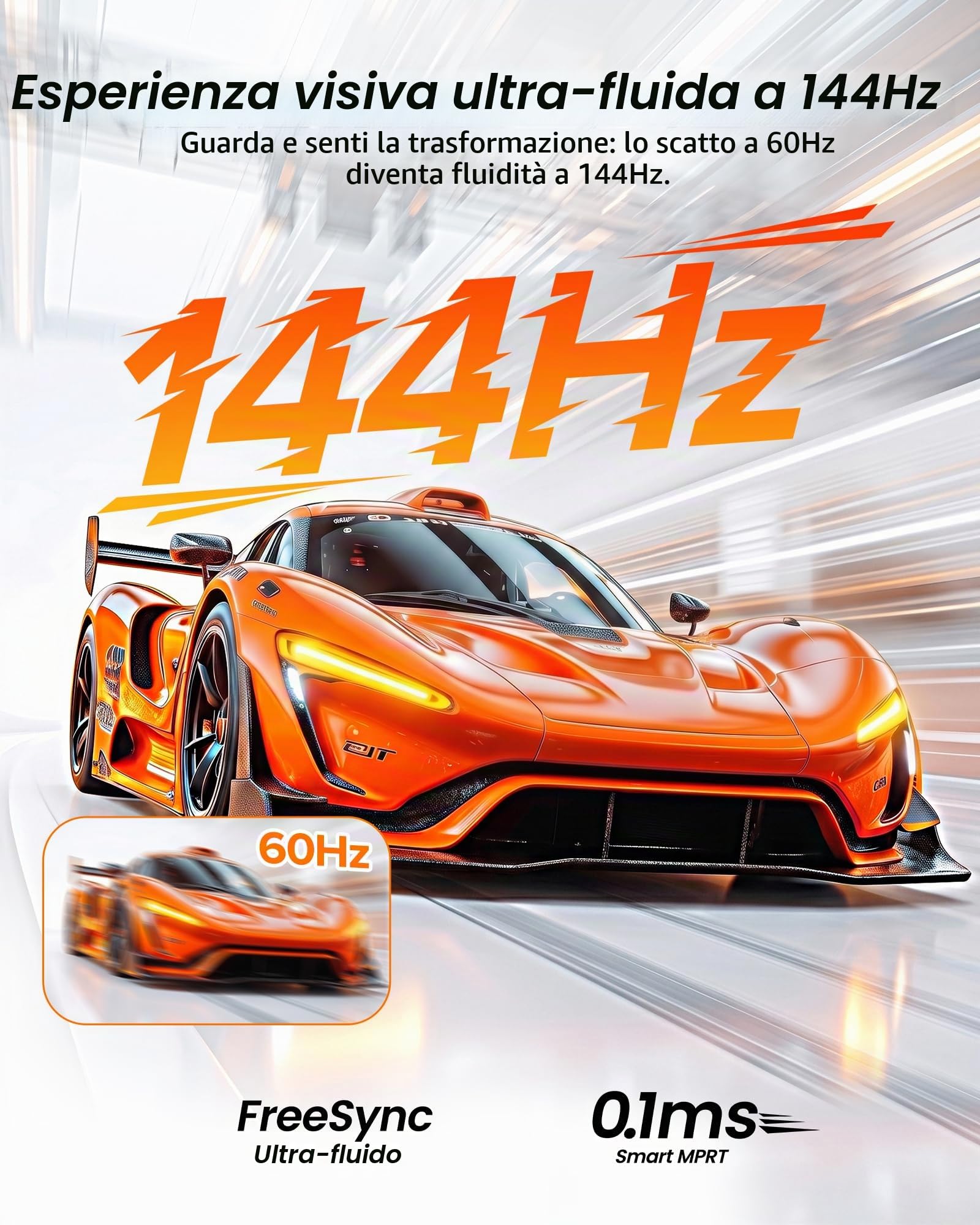 EVICIV 24" 144Hz QLED Monitor Portatile 145% sRGB 2000:1 450 Nits, Full HD 1080P con HDMI e USB-C per laptop/Console di Gioco/Smartphone/mini PC, Secondo Schermo Esterno per Gaming e Lavoro