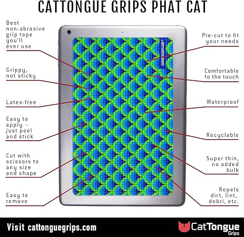 Miniatura 8 de CatTongue Grips para tablet de Phat Cat - Parte trasera de cinta de agarre no abrasivo para tabletas y laptops agarre antideslizante universal sin