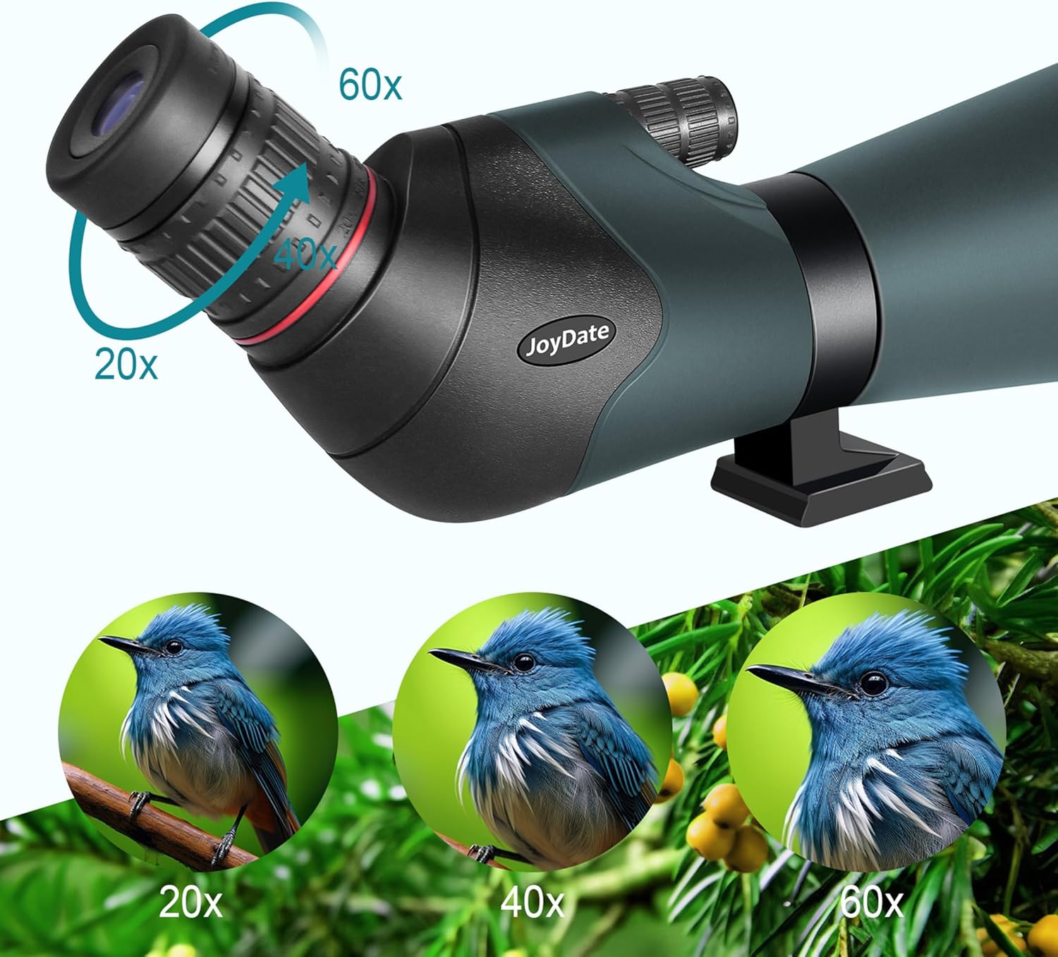 20-60x80 Spotting Scopes for Bird Watching, BAK4 Waterproof Spotting Scope for Wildlife Viewing Hiking Camping, HD Spotter Scope with Tripod Smartphone Holder and Carrying Bag