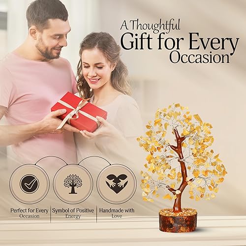 Miniatura 150 de YATSKIA - Árbol de cristal turquesa Feng Shui, alambre, bonsái Buhha, estatua reiki, Chakra curativo energía positiva, buena suerte dinero regalos