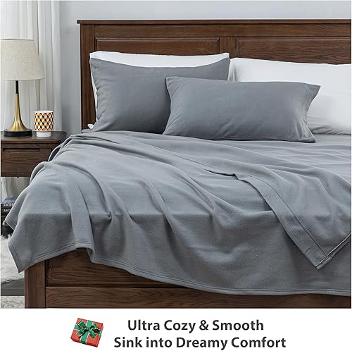 Miniatura 4 de Softan - Juego de sábanas de forro polar de microfibra supersuave, 3 piezas, de cuidado fácil, transpirable con para colchón alto de 15 pulgadas de