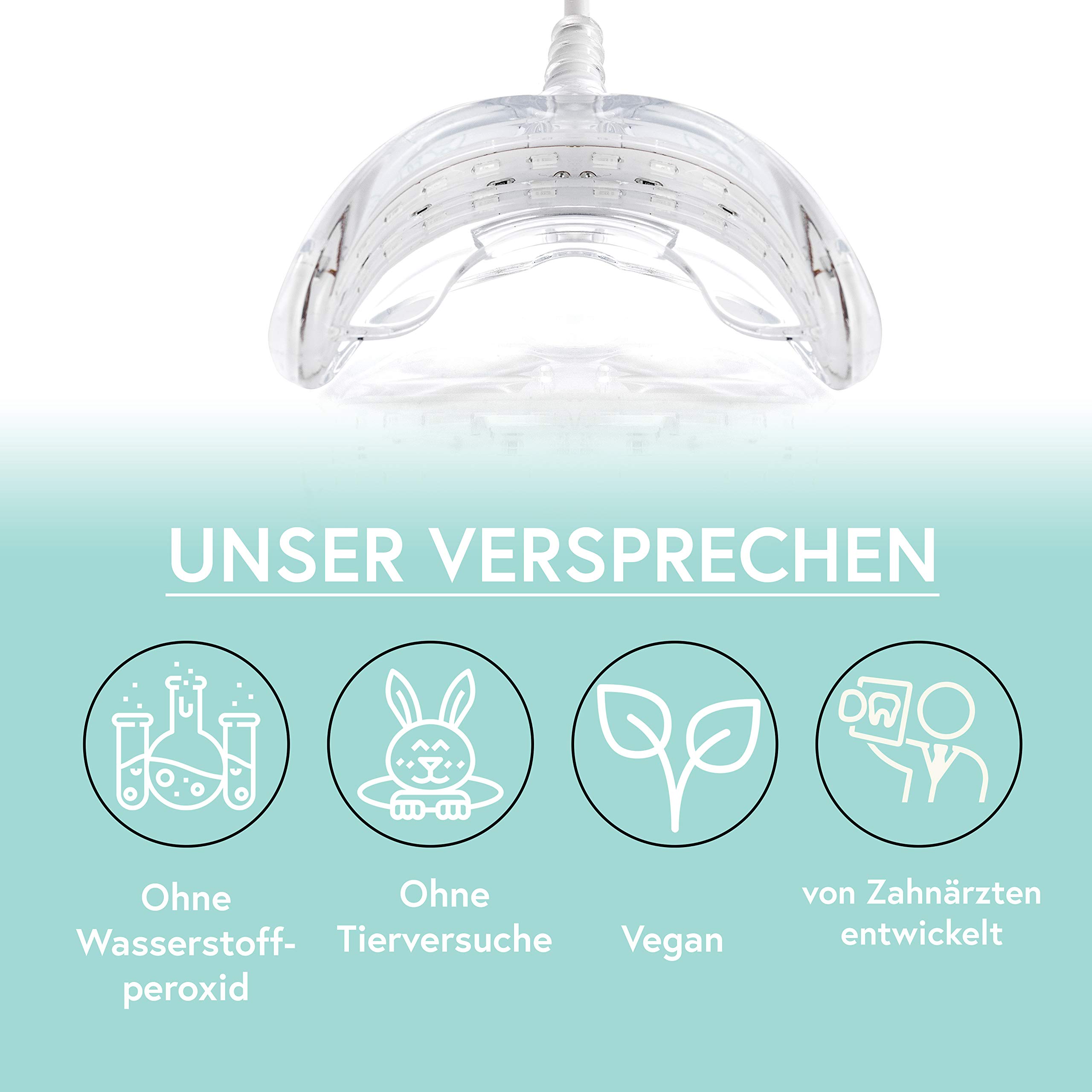 UniqueSmile Kit de teeth whitening de haute qualité pour éclaircissement des dents et dents blanches - 100 jours d'essai sans risque