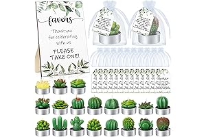 MTLEE Baby Shower Party Favors - 36 Set Greenery Succulent Cactus Tealight...