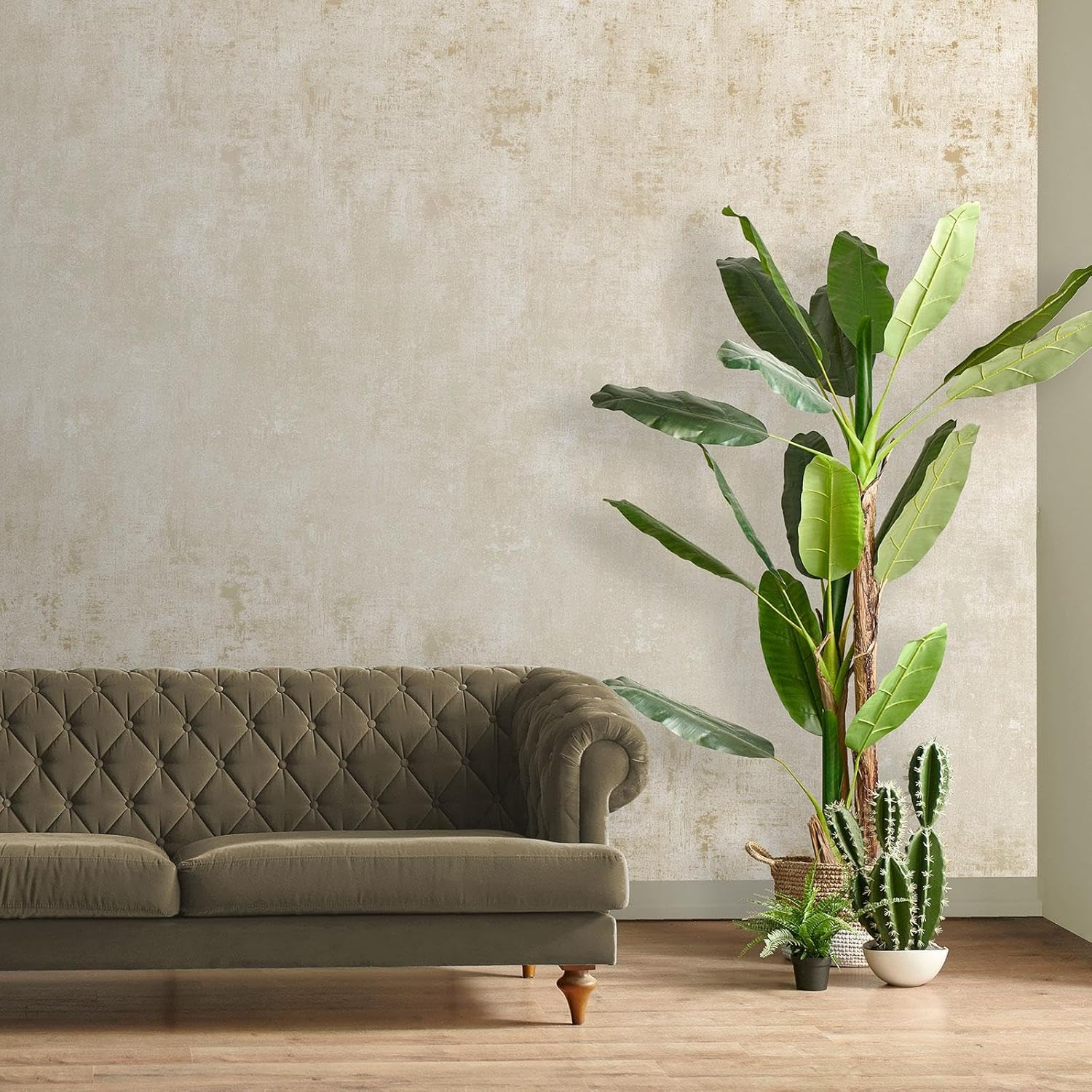 World of Wallpaper Industrial Themed Concrete Effect Textured Style Minimalist Design Wallpaper for Bedrooms, Hallways, Living Rooms, Modern Interior Gold/Cream AF0032
