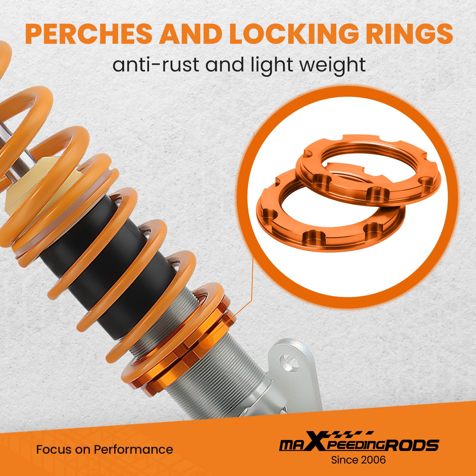 maXpeedingrods Suspensión roscada ajustable en altura para VW Golf Mk4 IV 1J1 FWD 1998-2007 para Audi TT 8N3 FWD 1998-2006 para A3 (8L1) FWD 96-06