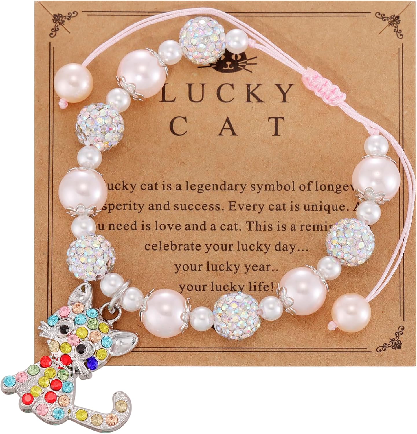 HUTIMY Cat Gift for Women Teenagers Birthday Cute Cats Owners Mom Lady Merch Cat Bracelet