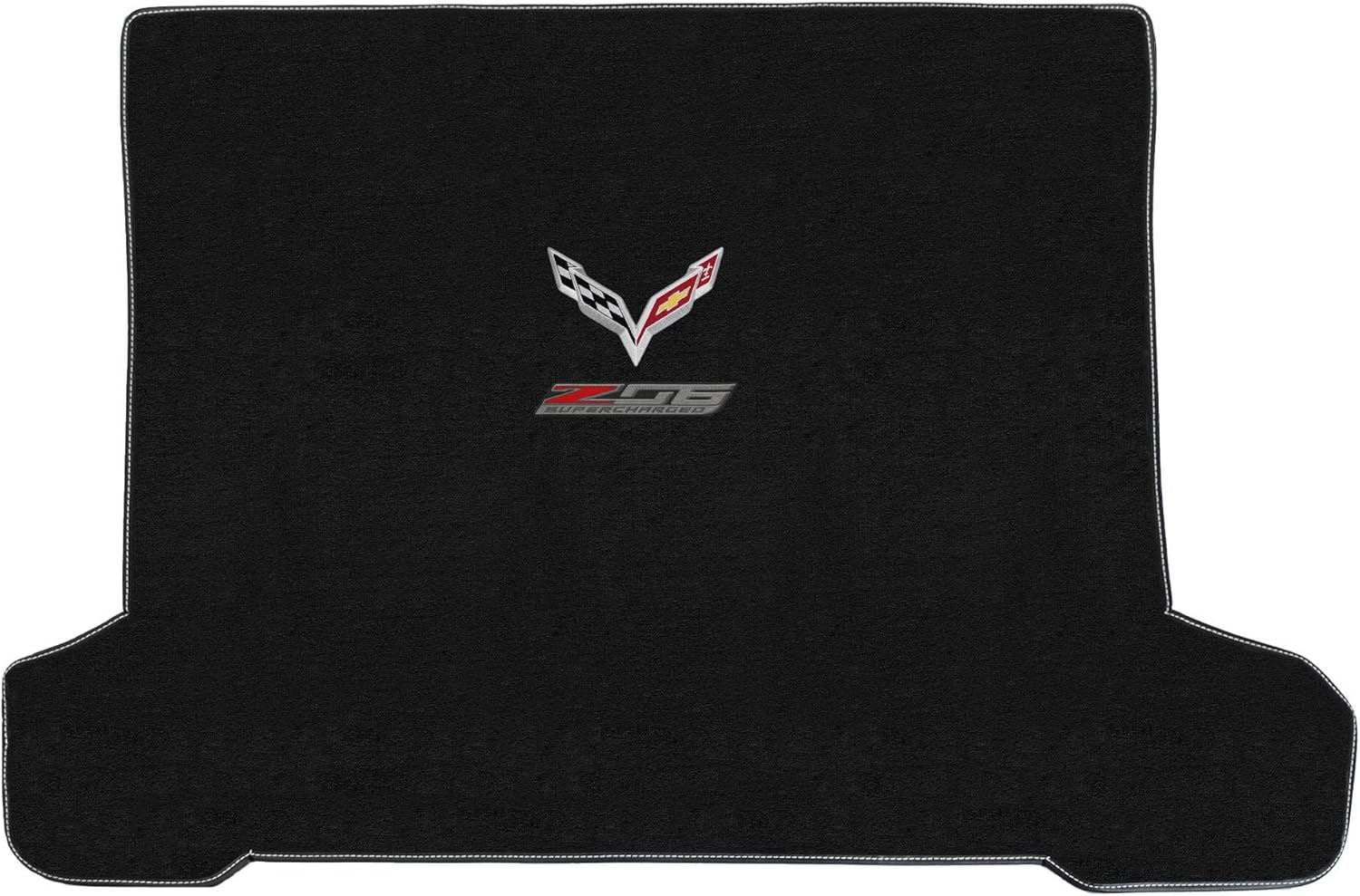 Lloyd Mats Custom-Fit Carpeted Floor Mats Premium Luxury Car Floor Liners for Corvette C7 2014-2019 (Charcoal, Coupe - 'Grand Sport' Flags)