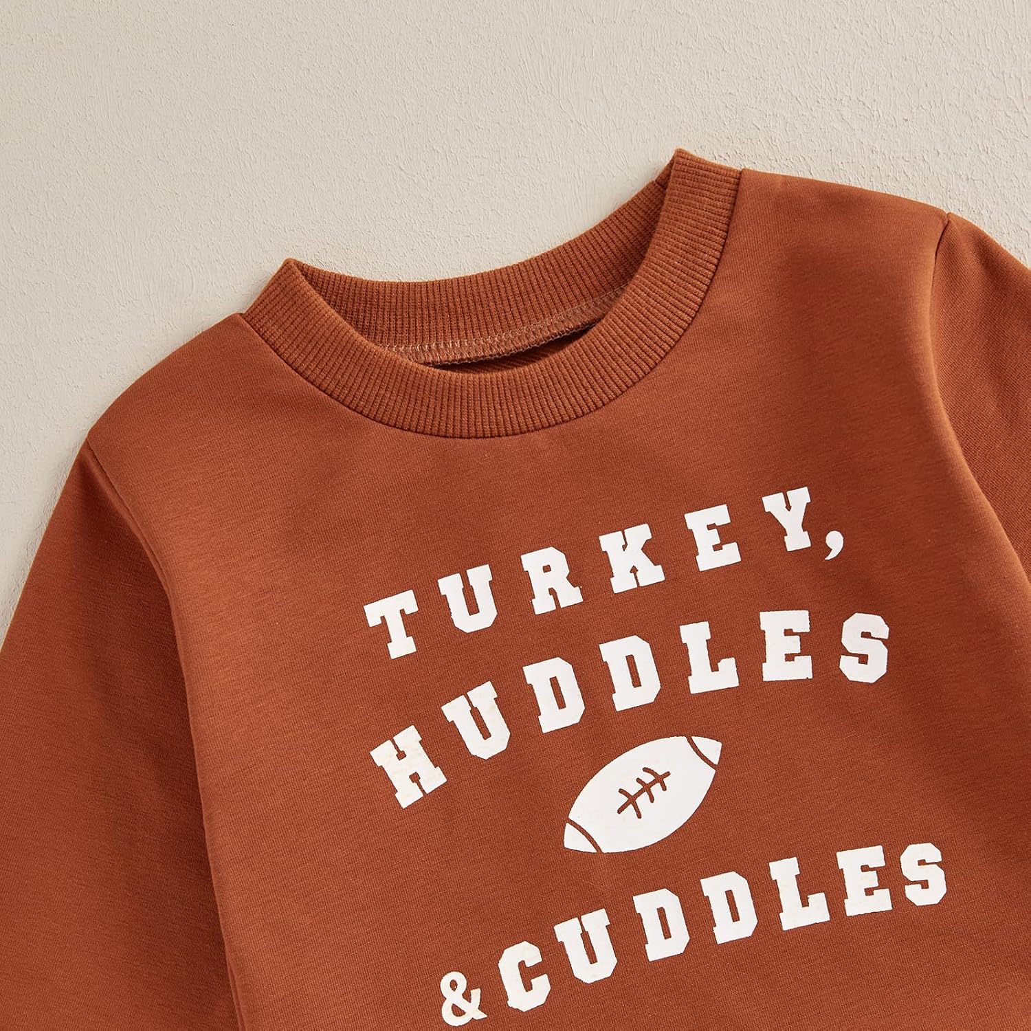 Toddler Baby Boy Thanksgiving Outfit Long Sleeve Letter Print Sweatshirt Jogger Pants Infant Fall Football Clothes - Image 4