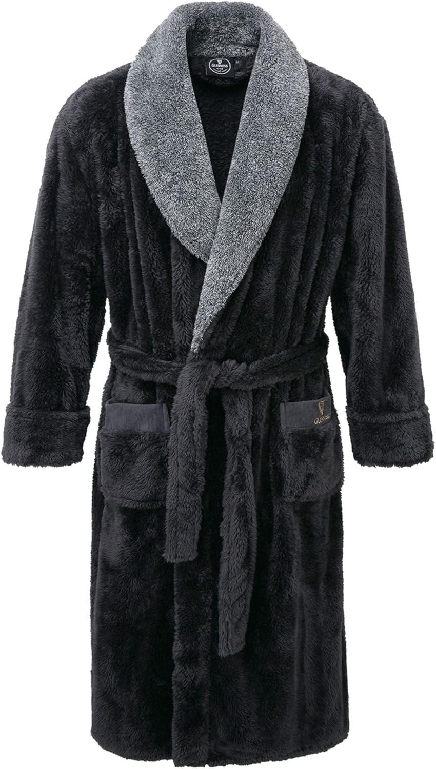 Cotton Traders Mens Guiness Fleece Dressing Gown Nightwear 100