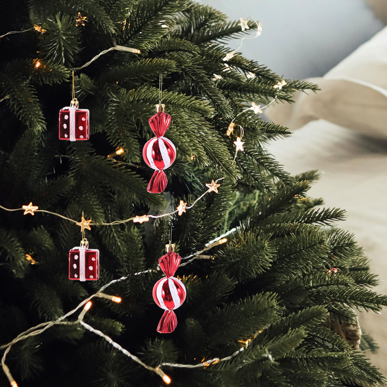 ABOOFAN 20 STK Weihnachtsdekorationen Aus Zuckerstangen Weihnachtsbonbonanhänger Weihnachtslutscherverzierungen Weihnachtsbaum Anhänger Weihnachtsbaumschmuck Christbaumschmuck Plastik