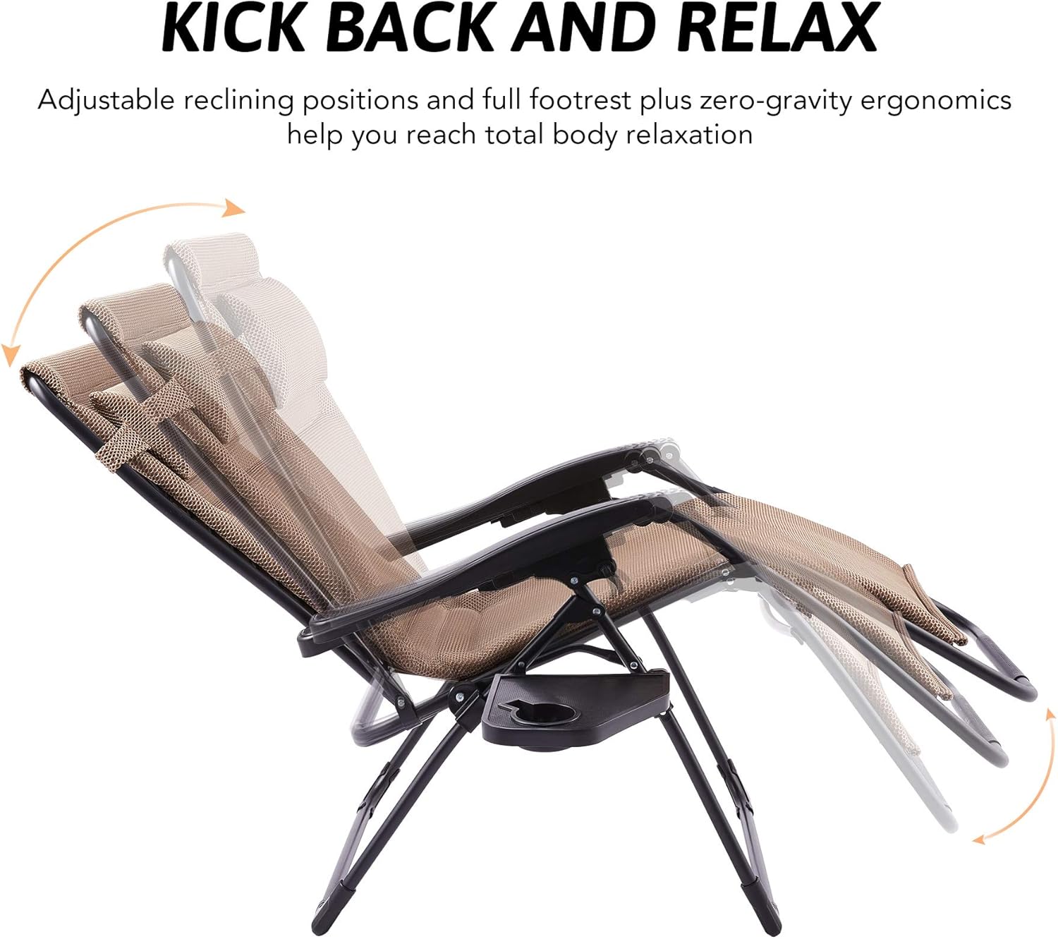 Buy VONLUCE XL Zero Gravity Chairs w Cup Holders, Oversized Recliner