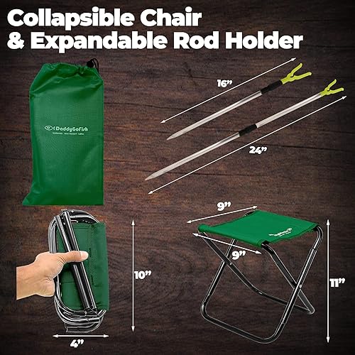 Miniatura 28 de DaddyGoFish Kids Fishing Pole - Rod Reel Combo Tackle Box Starter Set - First Year Small Dock Gear Kit for Boys Girls Toddler Youth Age Beginner