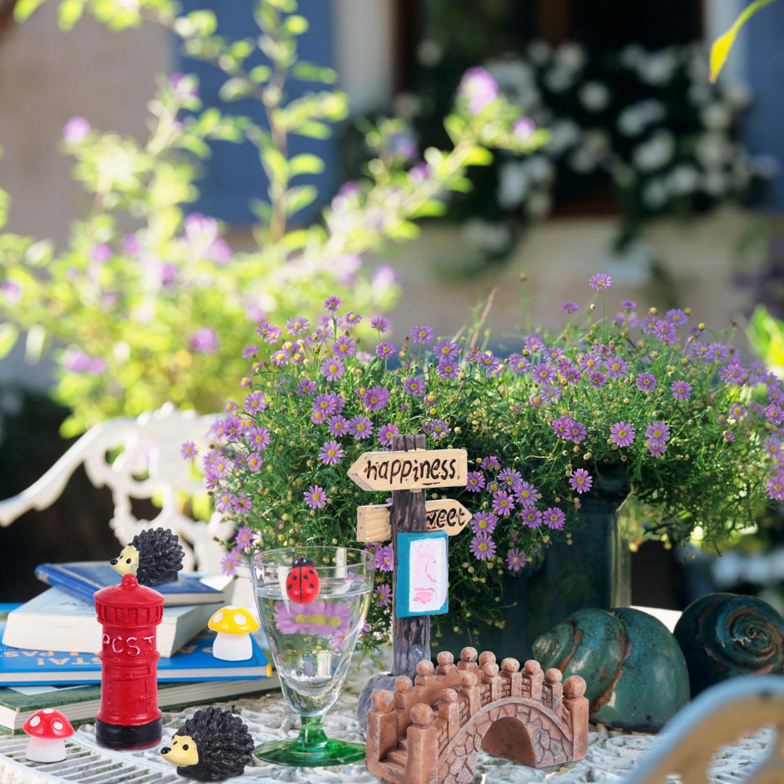 TOYANDONA 99 Piezas Kit de Adornos Miniatura Jardín Decoraciones de Suculentas Manualidades