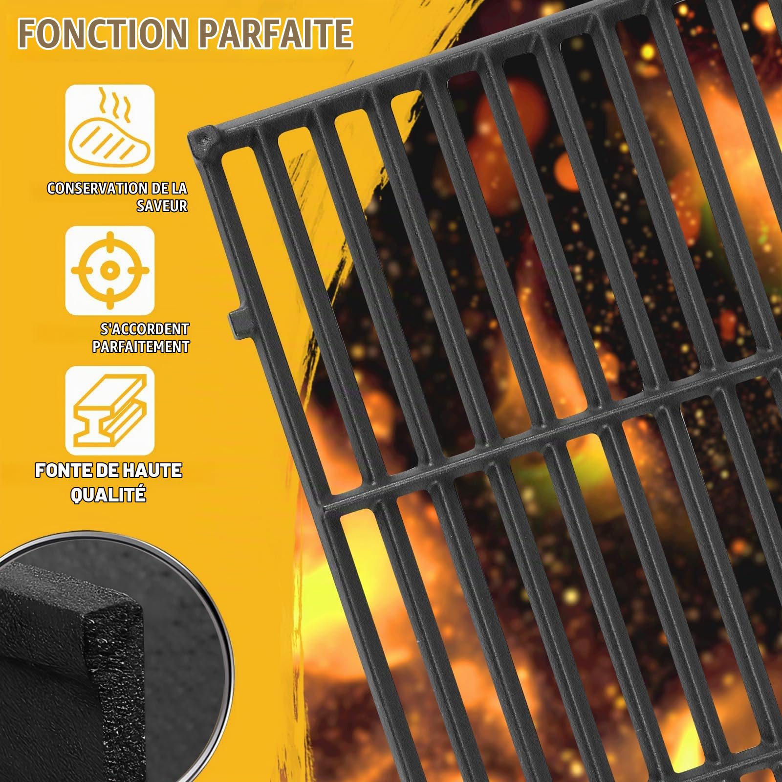 Bar.B.Q.S Grilles de cuisson en porcelaine et fonte émaillée pour grils Genesis EP/S - 310, 320, 330 (2011-2016), E-330, Genesis E-310, Genesis E-320, Genesis E-330 (2011-2016)