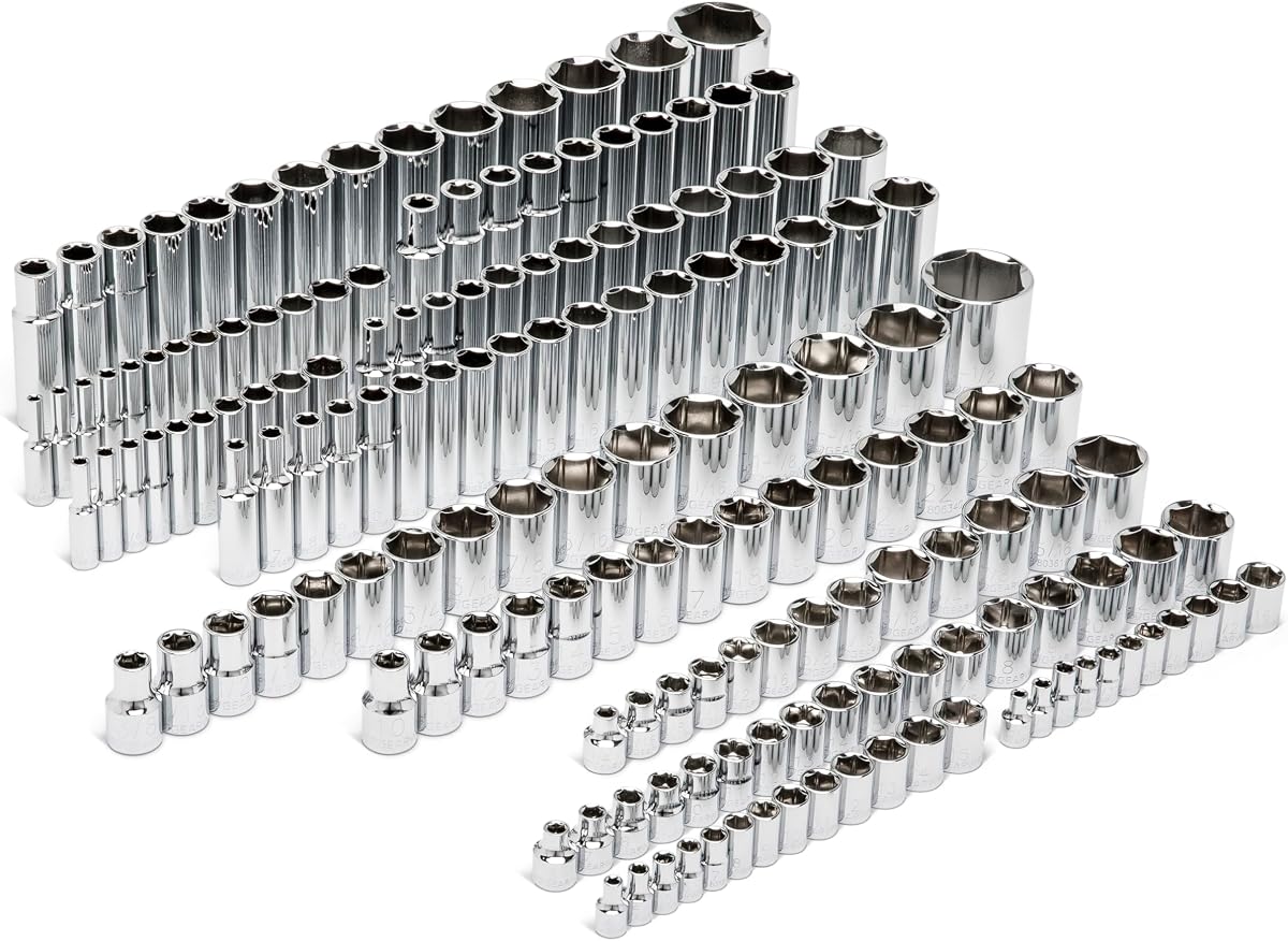 GEARWRENCH 163 Pc 1/4", 3/8", 1/2" Dr 6 Pt SAE/mm Master Socket Set | 89073