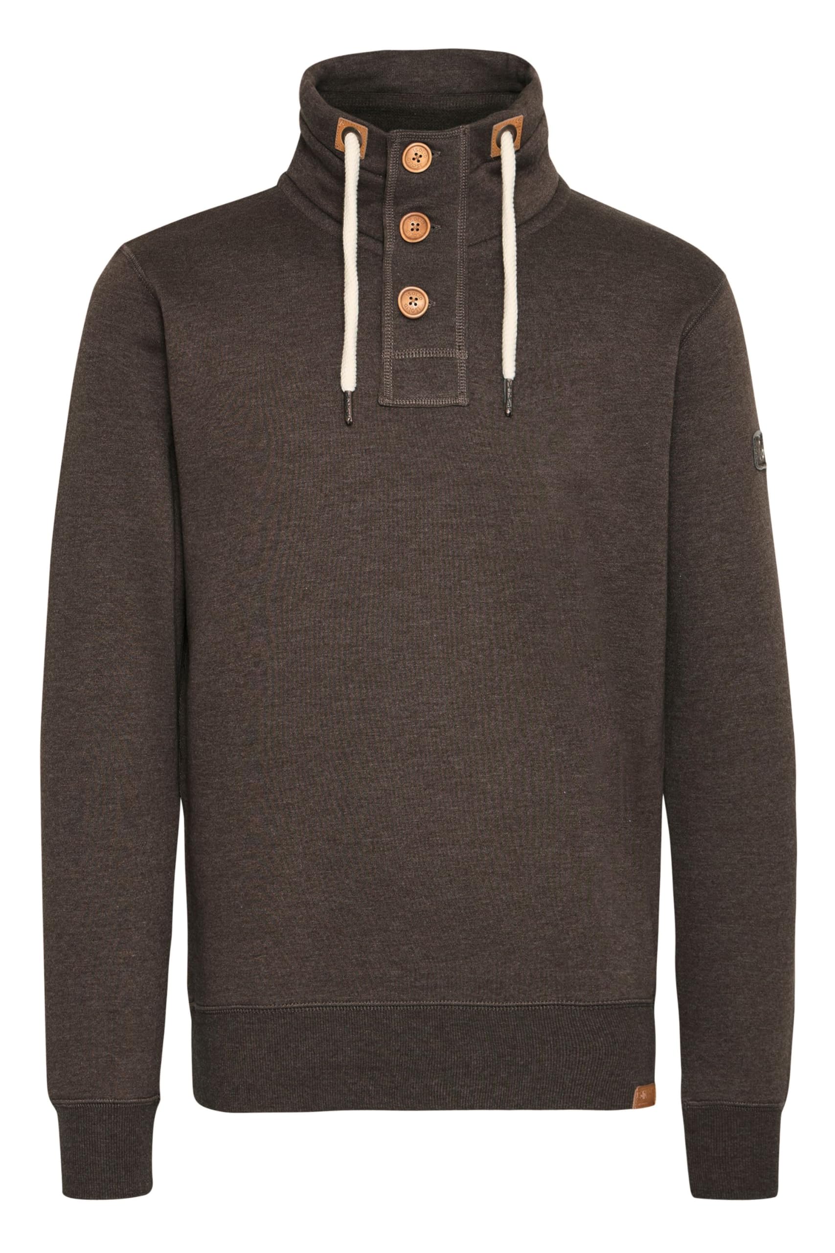 !Solid SDTripTroyer Herren Sweatshirt Troyer Pullover mit Stehkragen Knopfverschluss Reißverschluss Kordelzug Rippbündchen Baumwollmischung Regular fit