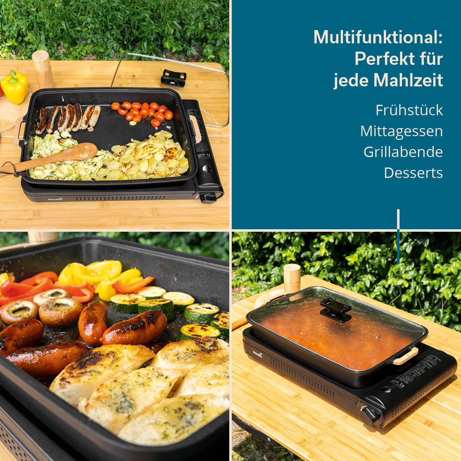 Skandika Gaskocher Brann | 1-flammig / 2-flammig | robuster Campingkocher für Gaskartuschen MSF-1A 227 g, Edelstahl, stufenlos regulierbar, Piezo-Anzünder, Kunststoff-Koffer