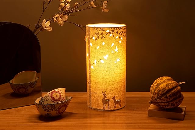 Light-Glow Fabric Lamp - Deer FL003, Beige