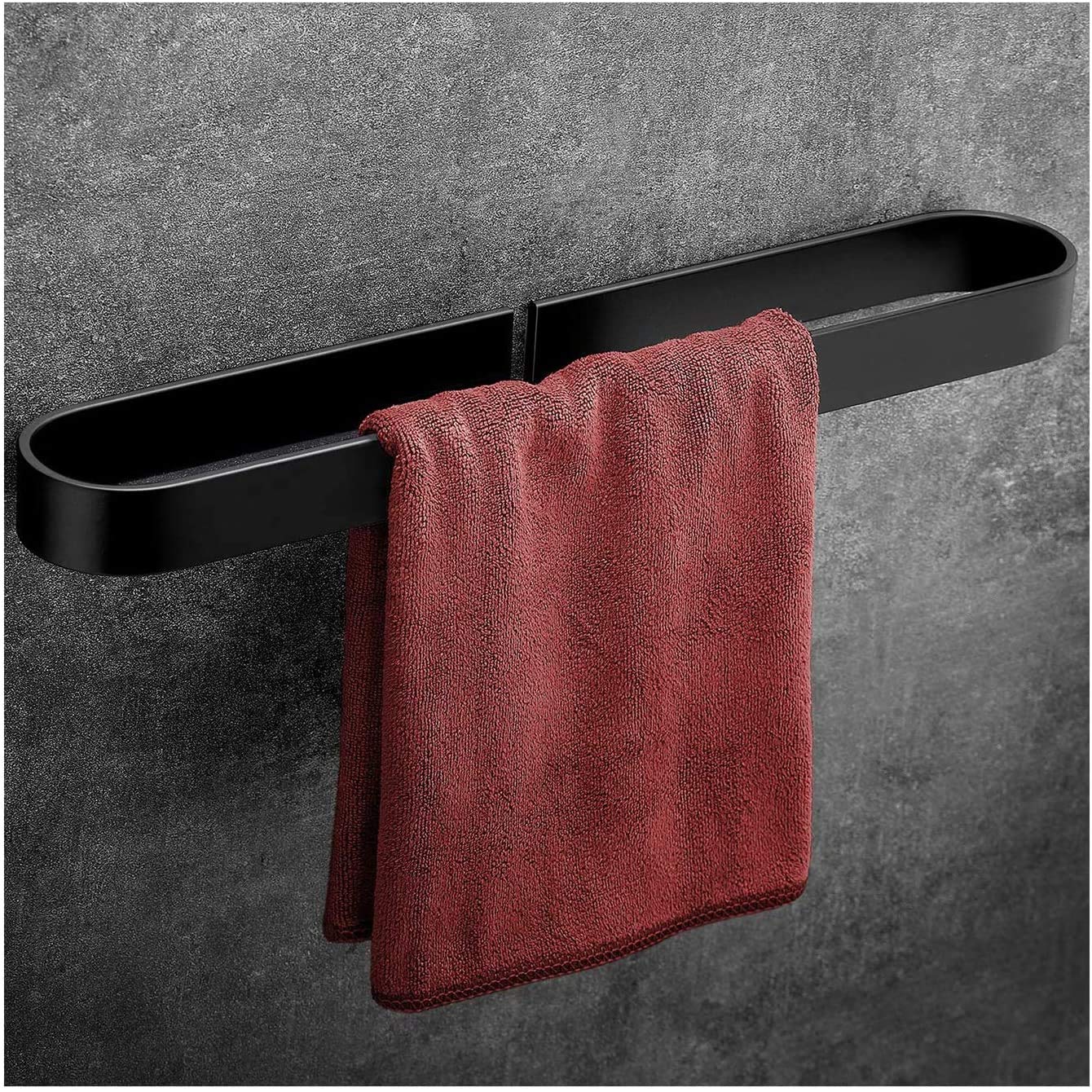 Porte-Serviettes Mural anti-rouille alu noir pour petite salle de bain humide