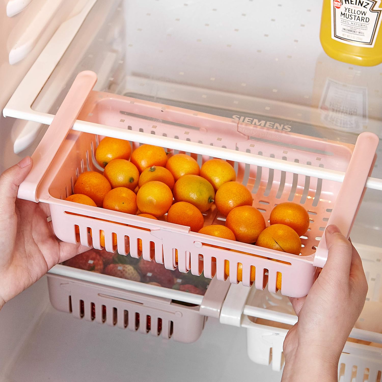 STARSLIFE Retractable Drawer Type Refrigerator Storage Box