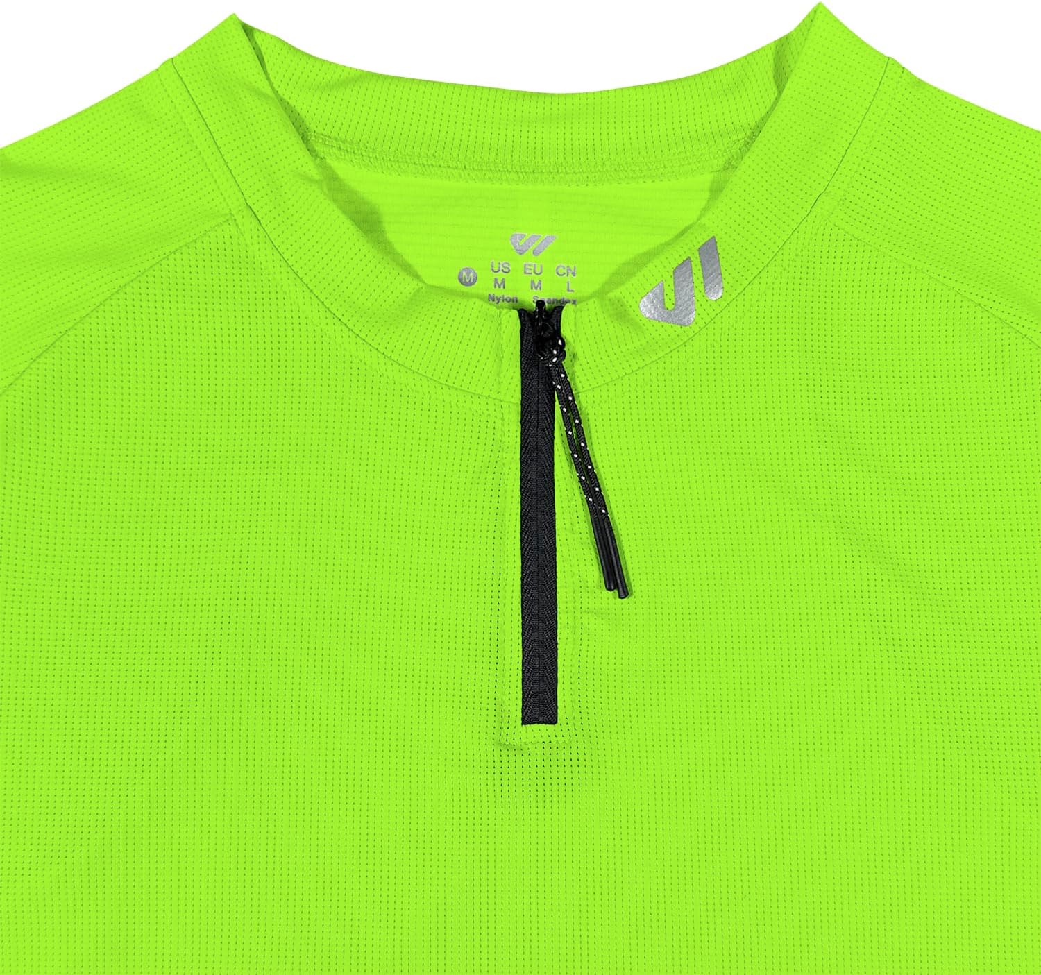 Wulibike Cycling Jersey Men Short Sleeve, Road Bike Jerseys Half Zipper with Pockets, Bicycle Clothing Breathable Quick Dry Green L - Image 9