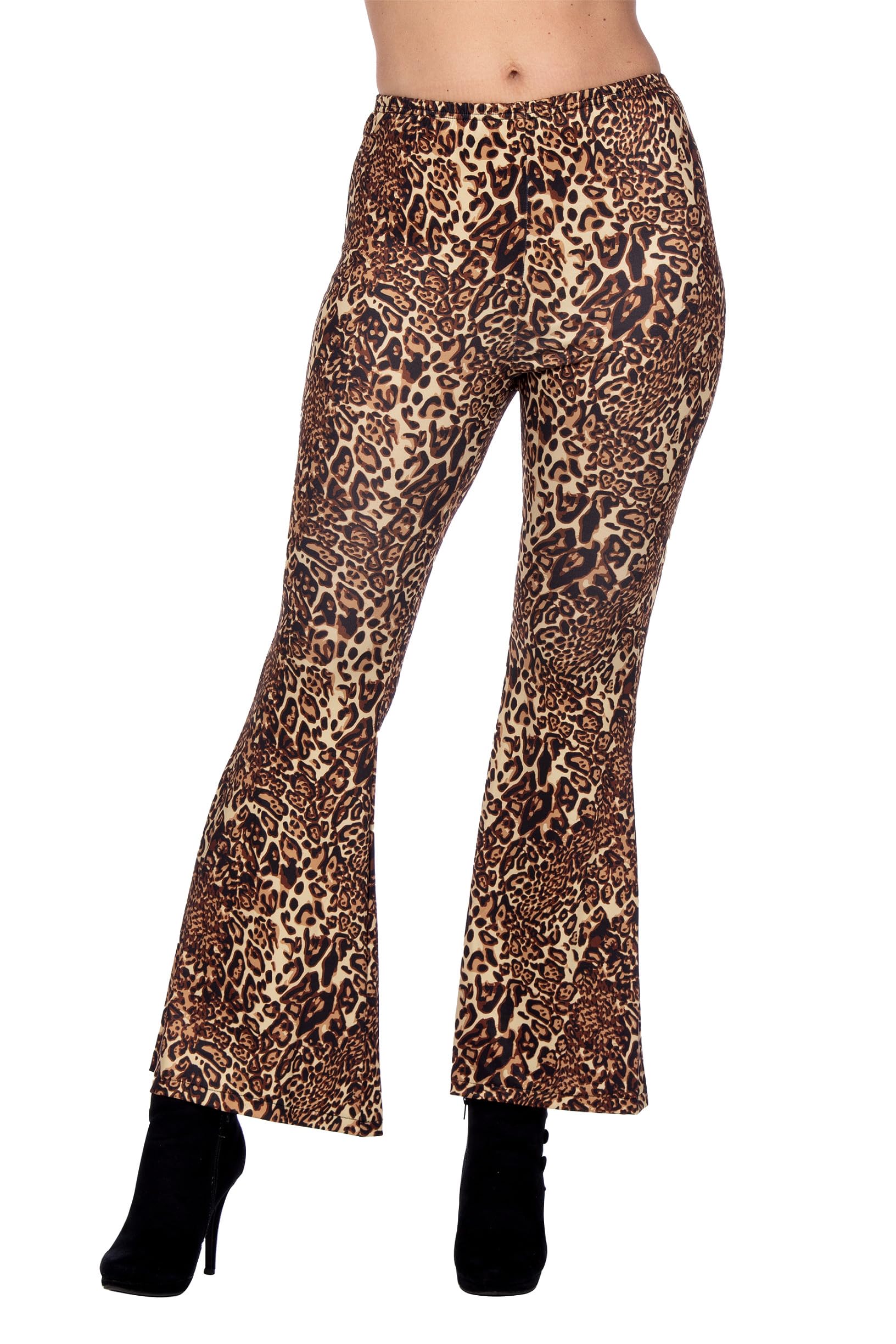 WILBERS & WILBERS 4108 - Hippie Hose mit Leoparden Motiv, Animal Print, Schlaghose, Party Outfit für Festival