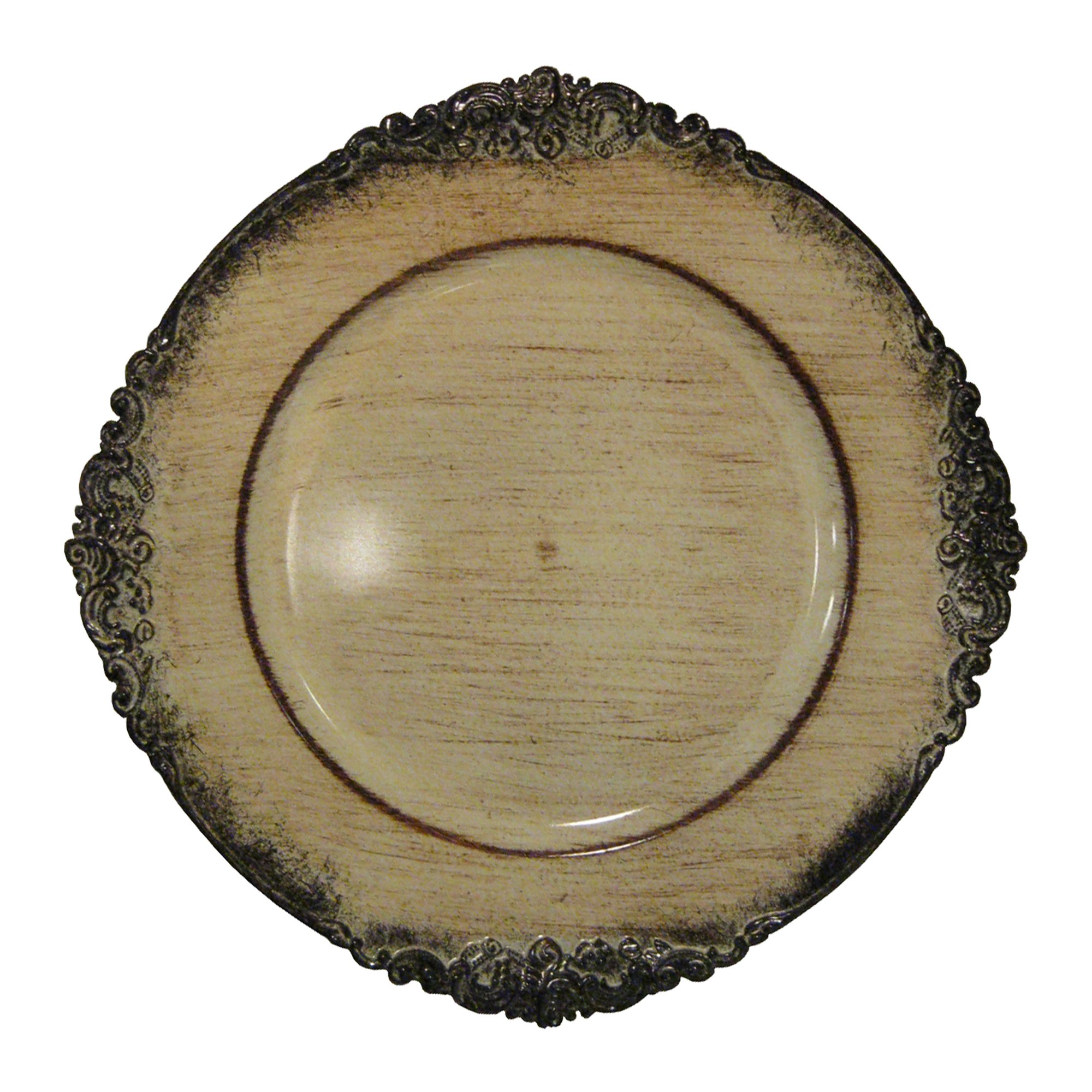 ChargeIt by Jay Royal Embossed Charger Plate, 13-Inch, Cream