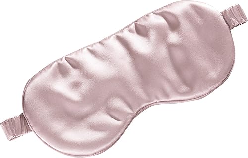 Miniatura 2 de YUNS Máscara avanzada de seda para dormir, antifaz para dormir, seda de morera 19 Momme, tamaño grande 8.7 x 3.9 in, 1 unidad (rosa loto)