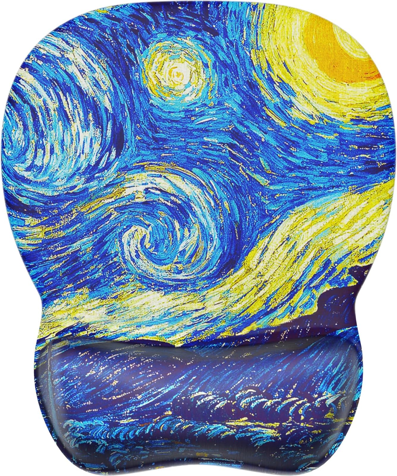MROCO Ergonomic Mouse Pad with Gel Wrist Rest, Comfortable Mousepad with Smooth Wrist Support Surface and Non-Slip PU Base for Pain Relief, Computer, Laptop, Office & Home, 9.4 x 8.1 in, Starry Night