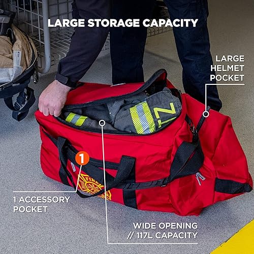 Miniatura 3 de Ergodyne Arsenal 5005W - Bolsa grande de nailon rodante, bombero y rescate, con correa para el hombro y bolsillo para el casco