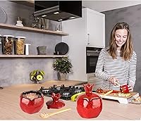 Vista 3 de Sal Bodega 2 PCS Cerámica Granada En Forma De Tazón De Sal Con Tapa Y Cuchara