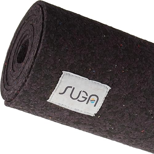 SUGA Premium 100% Recycled Yoga Mat - Textured Non-Slip for Hot Yoga, Eco-Friendly, 5mm Thick, Made in USA