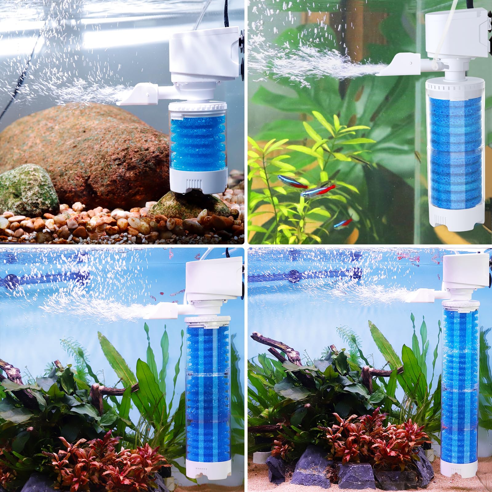 Esponja de filtro biológico para acuarios, paquete de 3, lavable y reutilizable, filtro biológico de repuesto para tanques de peces